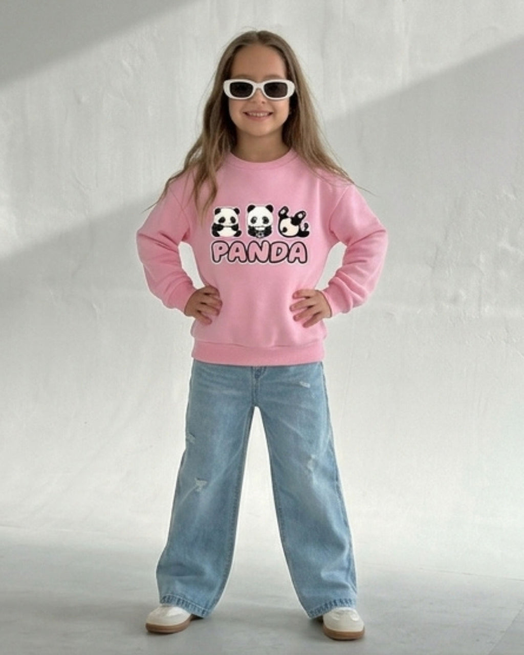 Pink Panda Girls Sweatshirt