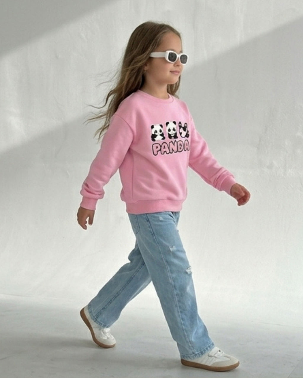 Pink Panda Girls Sweatshirt