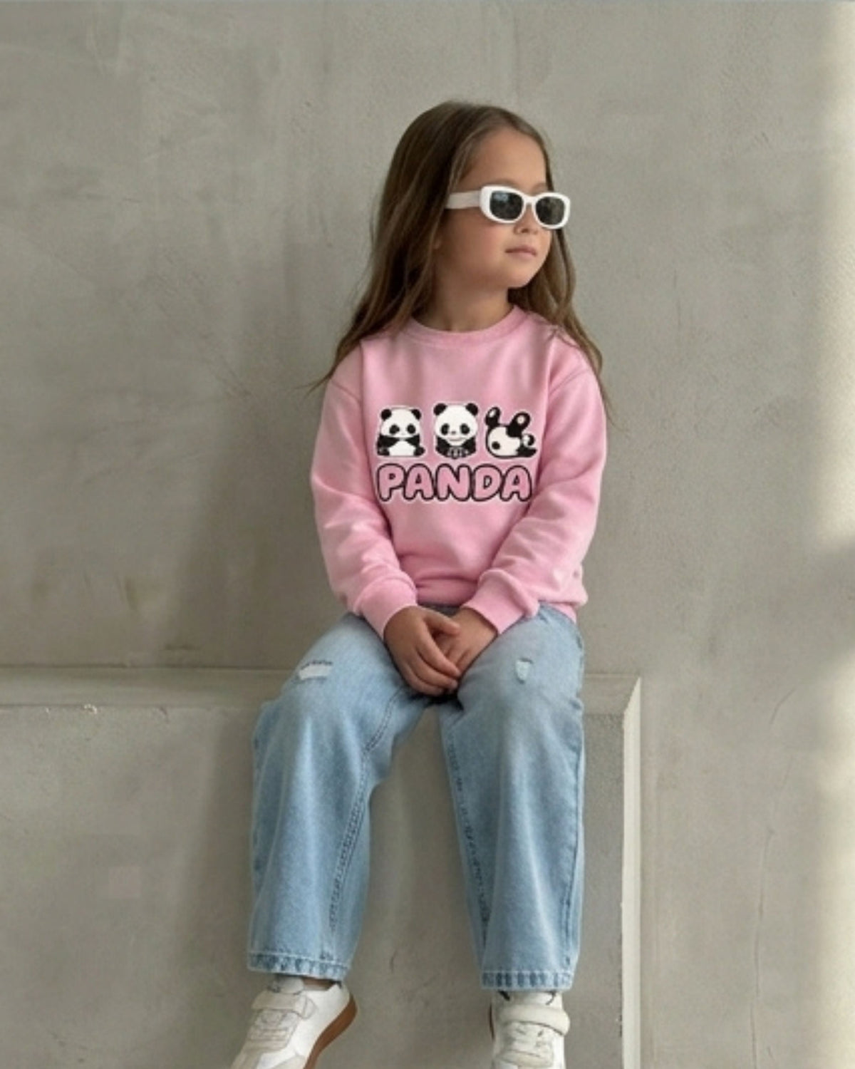 Pink Panda Girls Sweatshirt