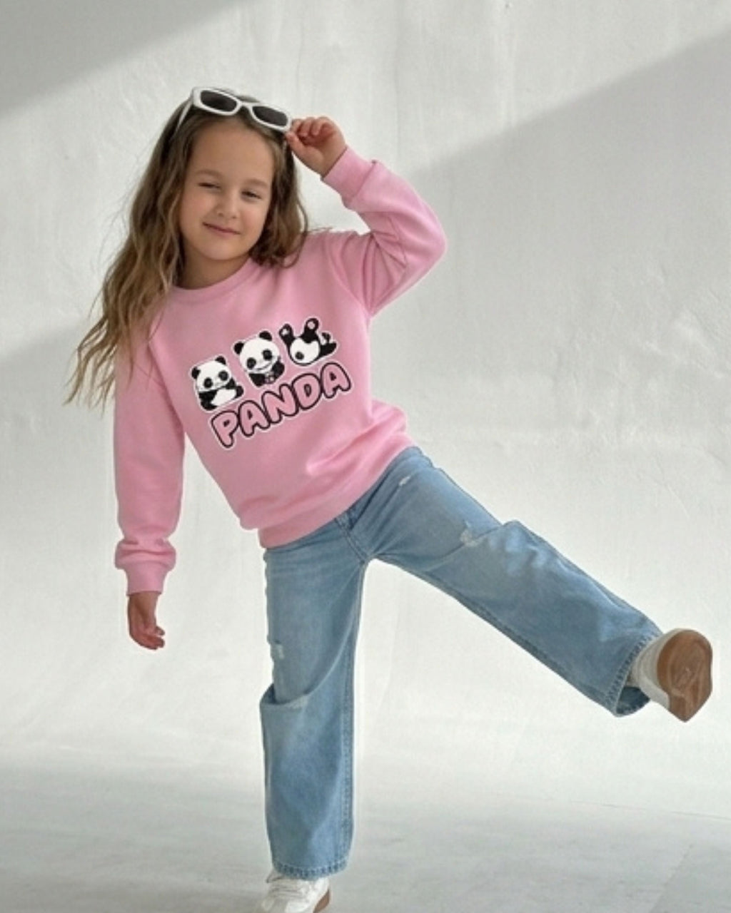 Pink Panda Girls Sweatshirt
