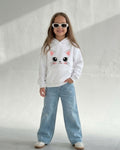White Kitty Girls Hoodie
