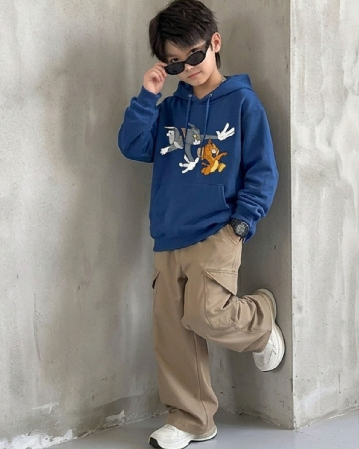 Blue Tom And Jerry Boys Hoodie