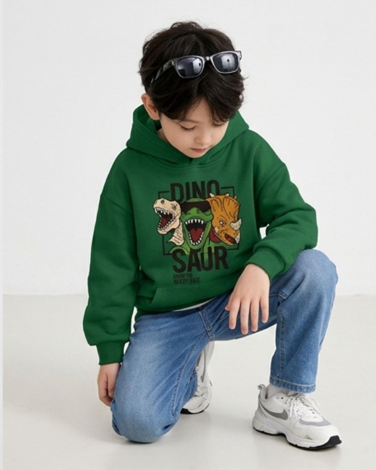 Green Dino Boys Hoodie
