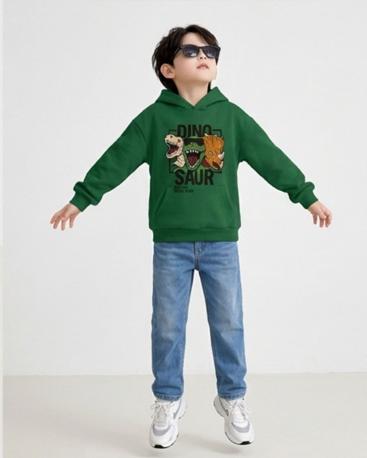 Green Dino Boys Hoodie