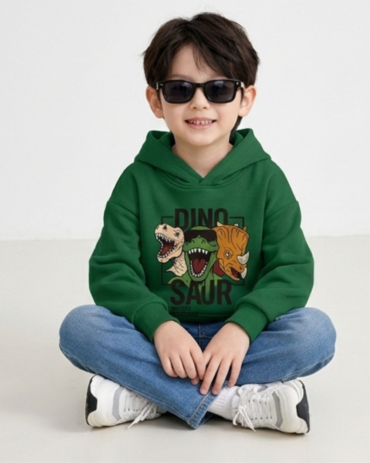 Green Dino Boys Hoodie