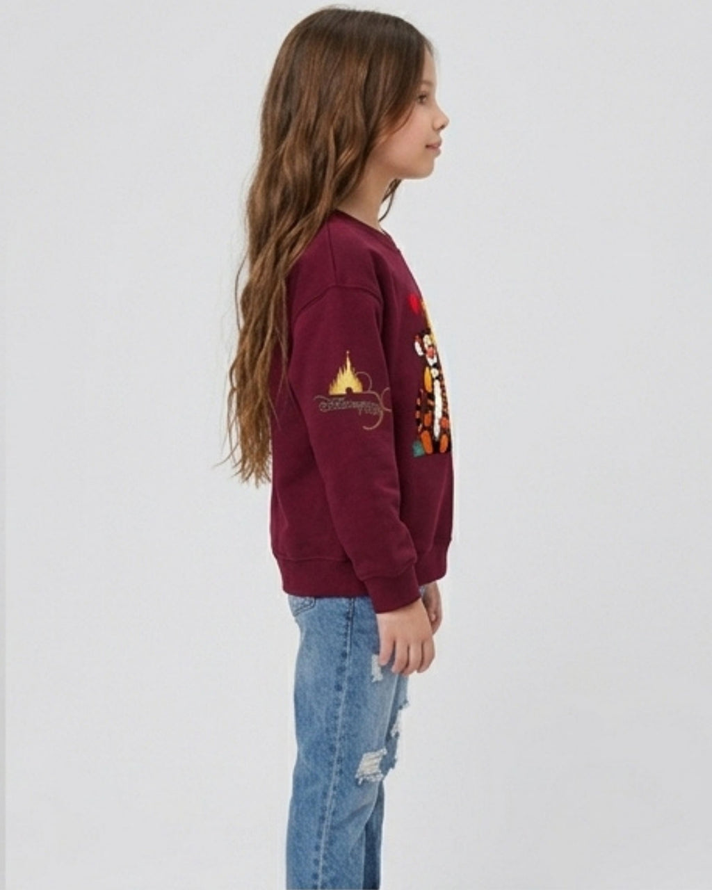 Maroon Pooh Girls Sweatshirt