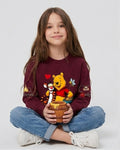 Maroon Pooh Girls Sweatshirt
