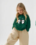 Green Panda Girls Sweatshirt