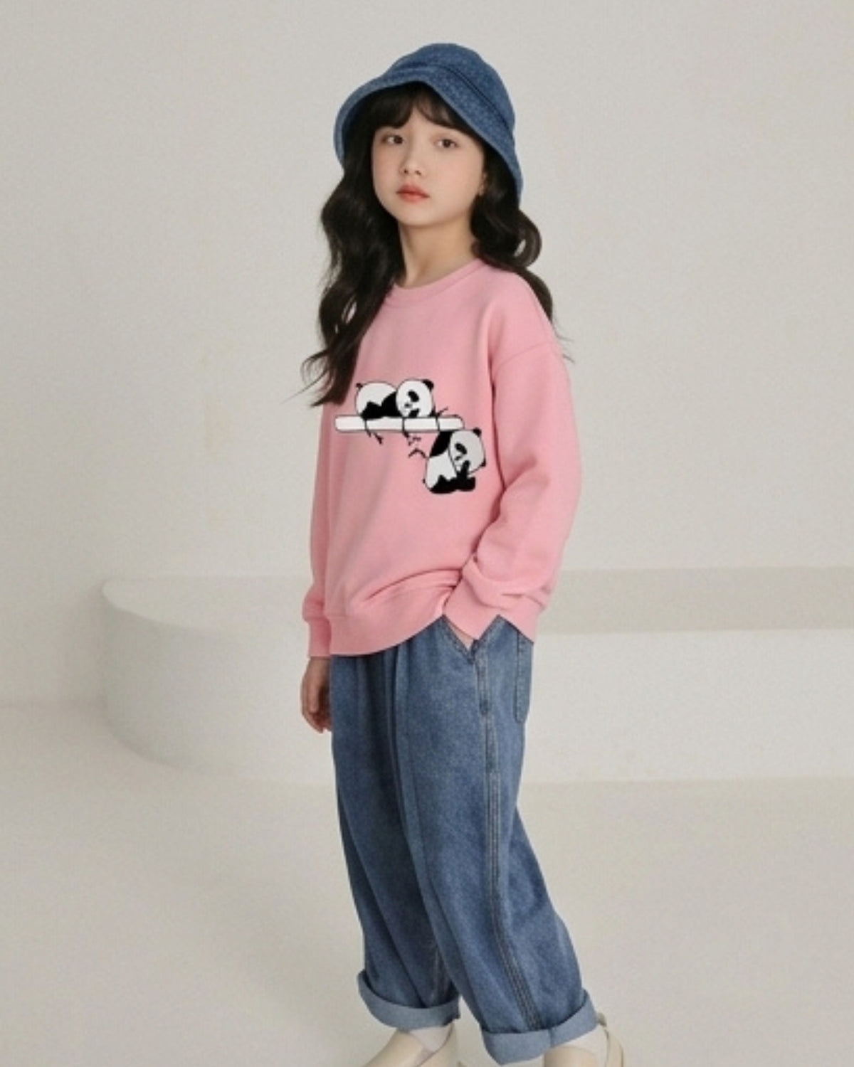 Pink Panda Girls Sweatshirt