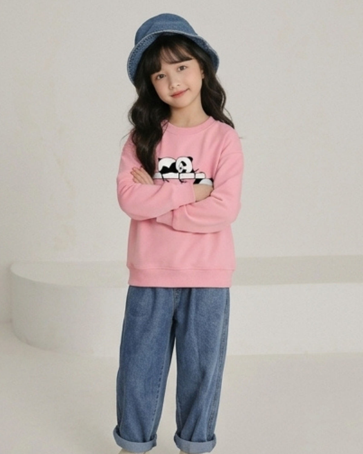 Pink Panda Girls Sweatshirt