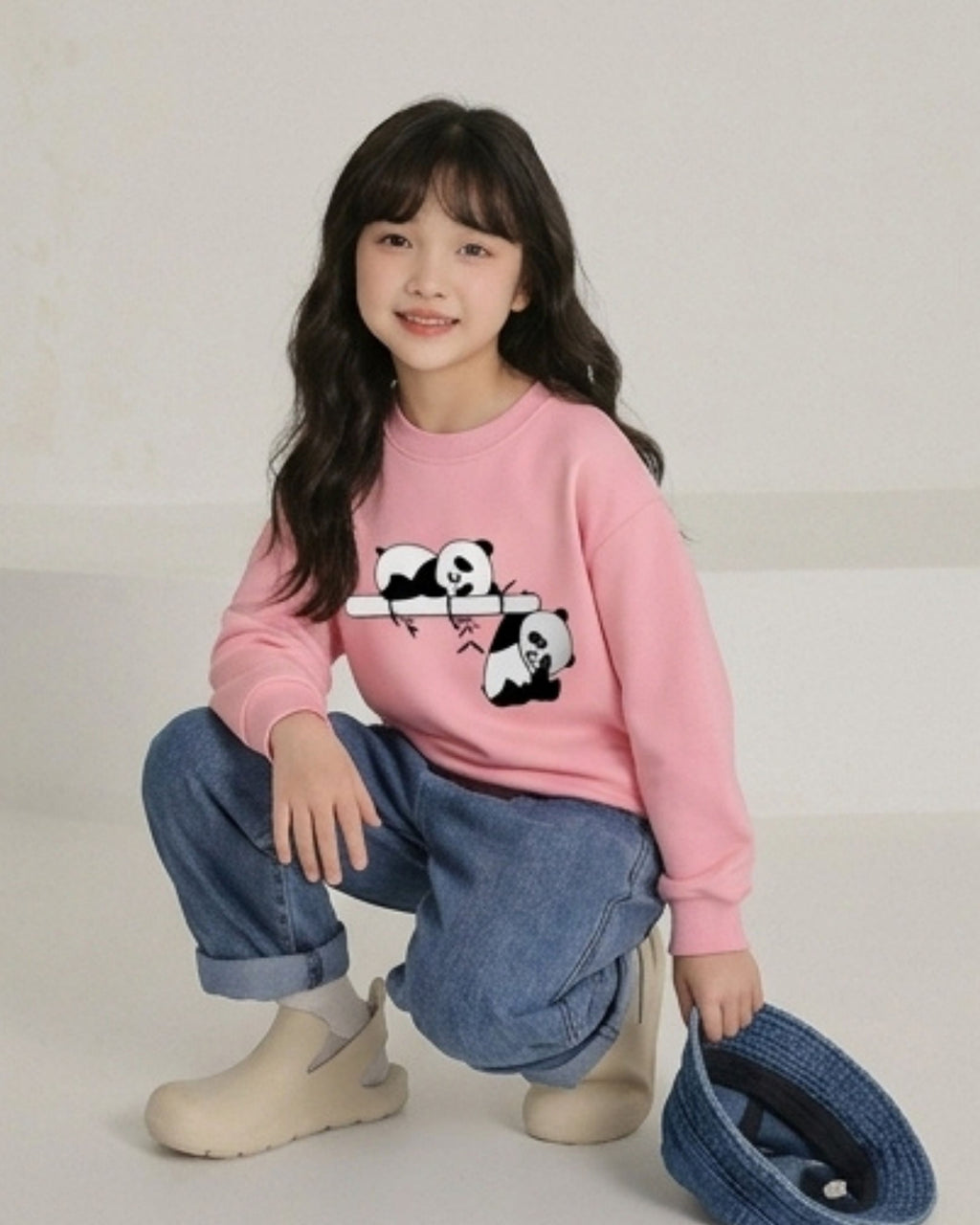 Pink Panda Girls Sweatshirt