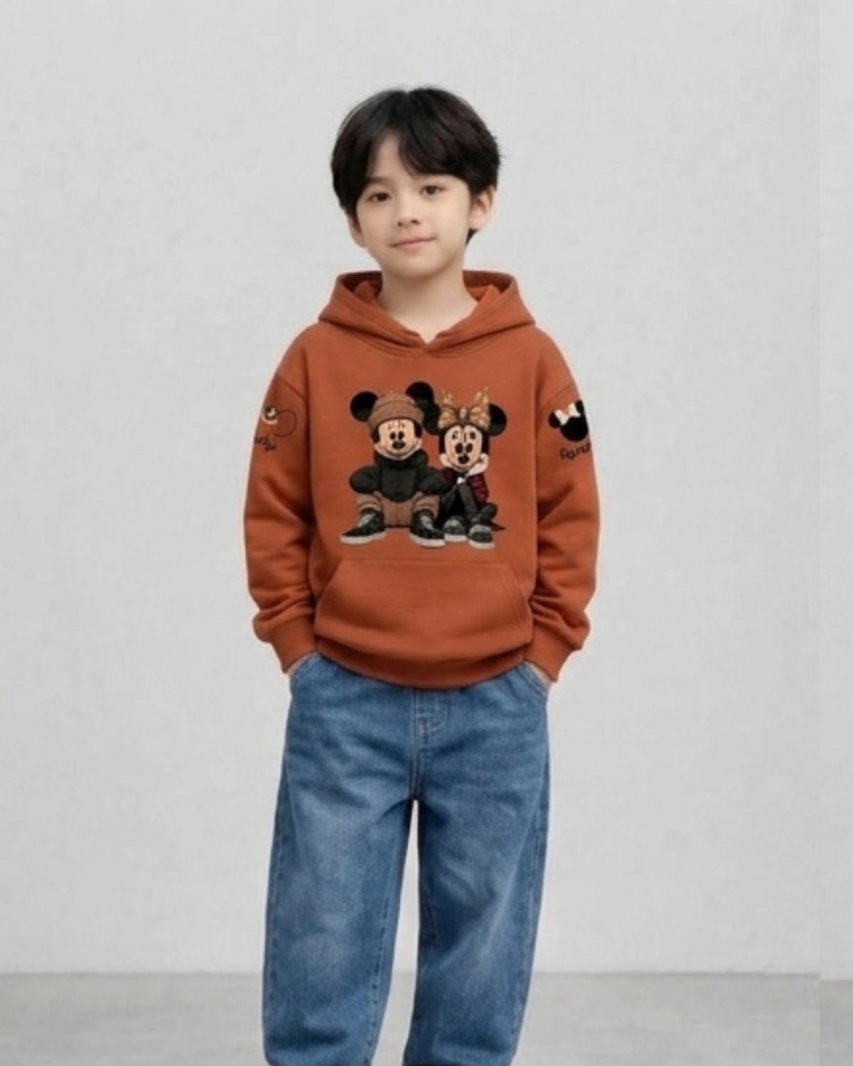 Mickey Mouse Brown Boys Hoodie