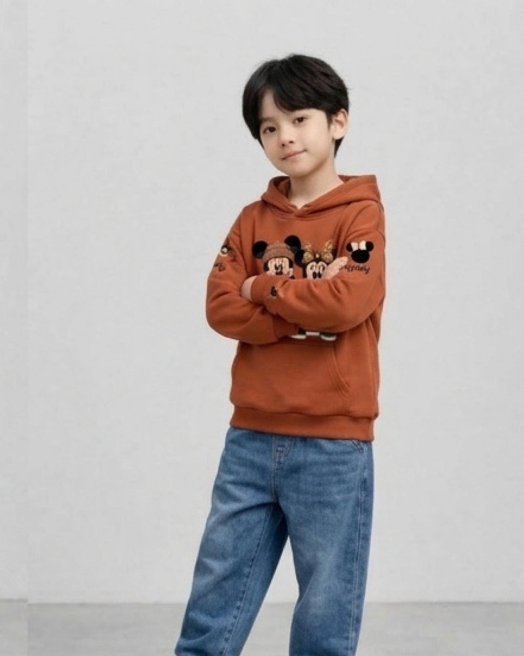 Mickey Mouse Brown Boys Hoodie