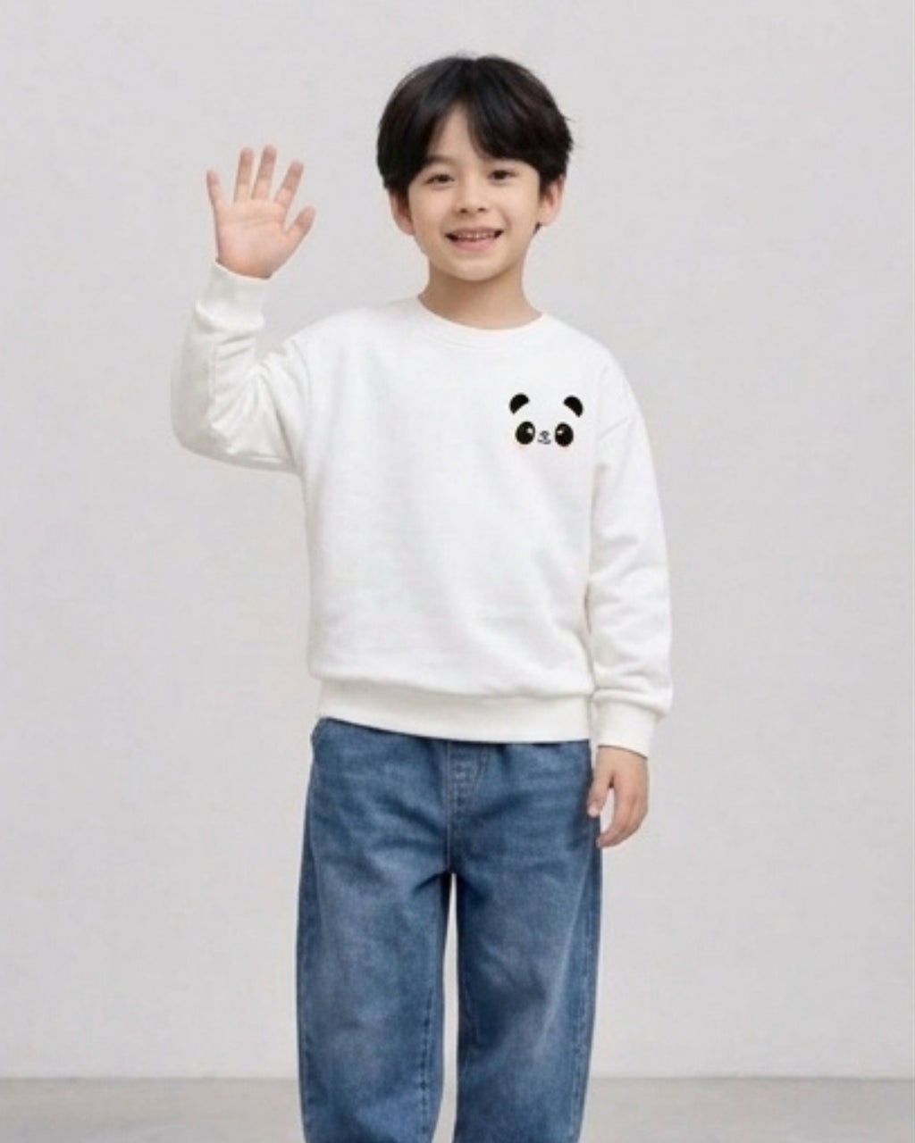 Panda White Kids Sweatshirt