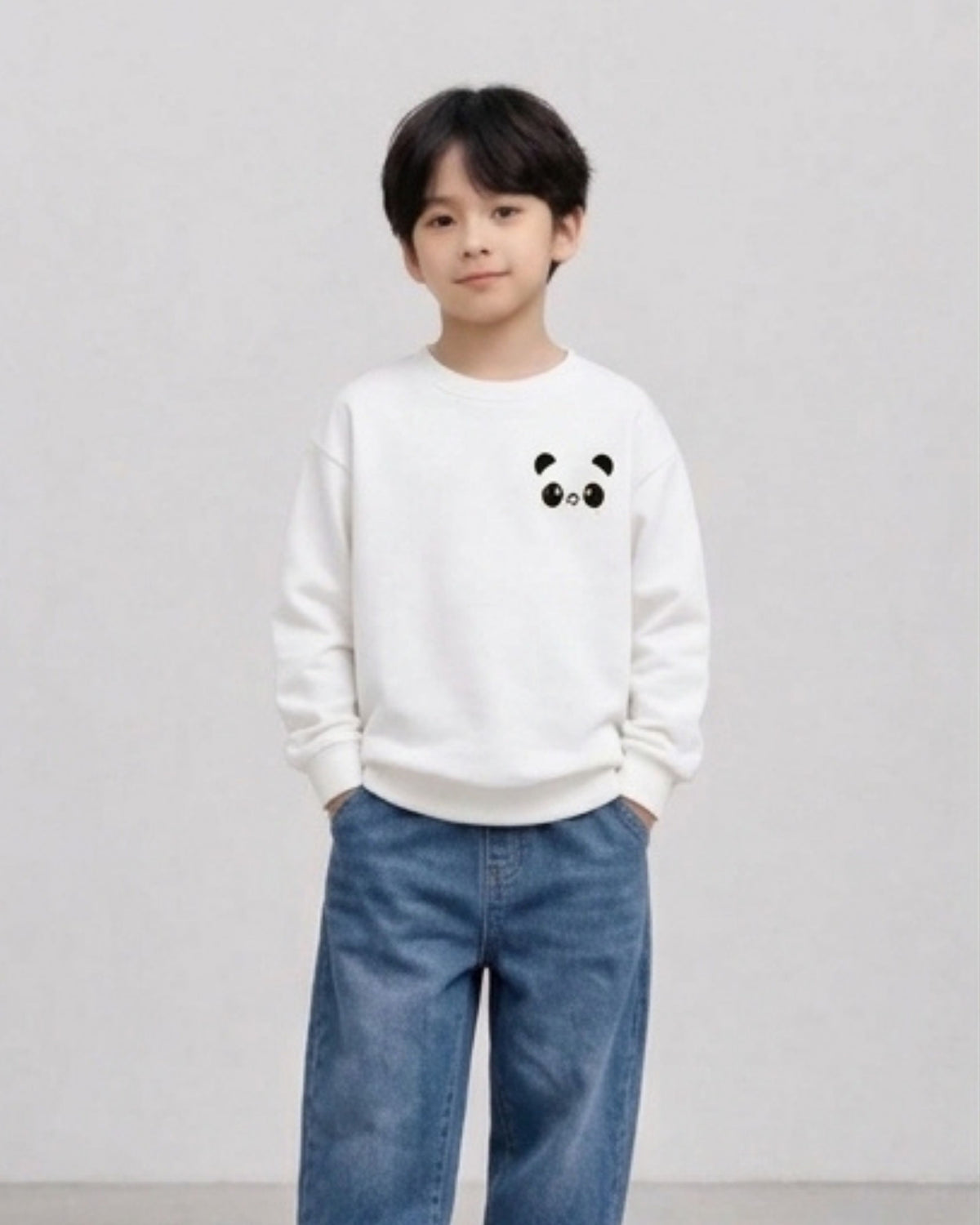 Panda White Kids Sweatshirt